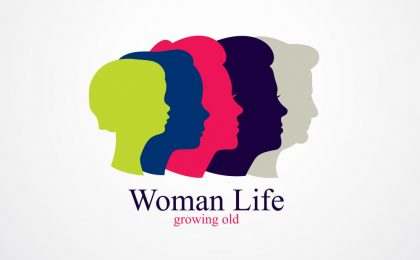 Woman life age years concept, the time of life, periods and cycl