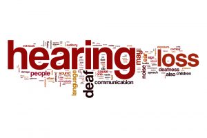 Hearing loss word cloud concept