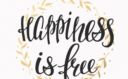 Lettering typography happiness overlay